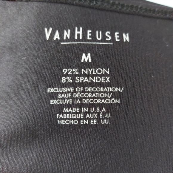 Van Heusen Black with Lace Overlay Tank Top Size M - Picture 8 of 9